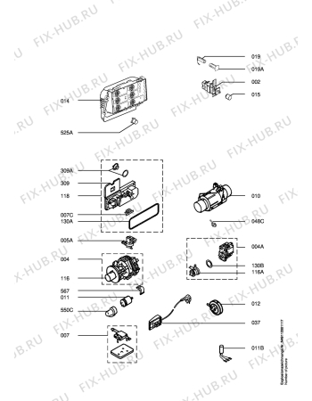 Взрыв-схема посудомоечной машины Arthur Martin ASF2646-W - Схема узла Electrical equipment 268