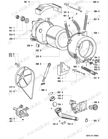 Схема №1 AWM 213/3 с изображением Обшивка для стиральной машины Whirlpool 481245319858