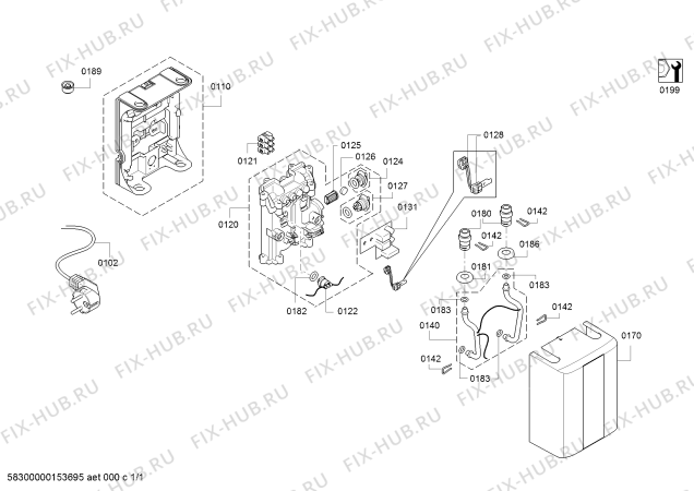 Схема №1 DE04101 с изображением Рамка для водонагревателя Siemens 00653675