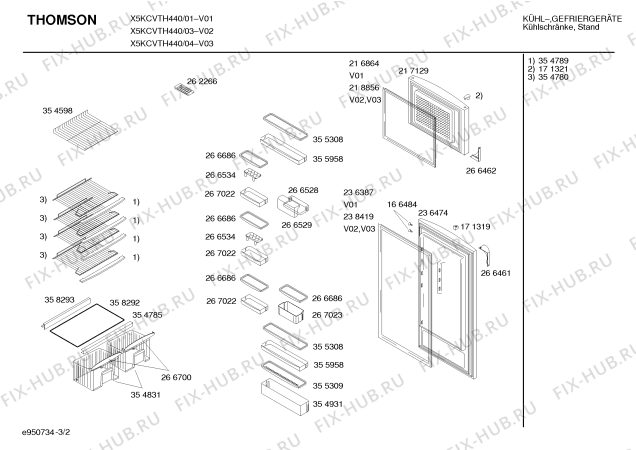 Взрыв-схема холодильника Thomson X5KCVTH440 - Схема узла 02