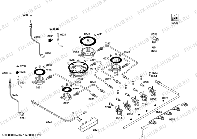 Взрыв-схема плиты (духовки) Bosch PPQ726B80Y ENC.PPQ726B80Y T70F 4G+1W BOSCH - Схема узла 02