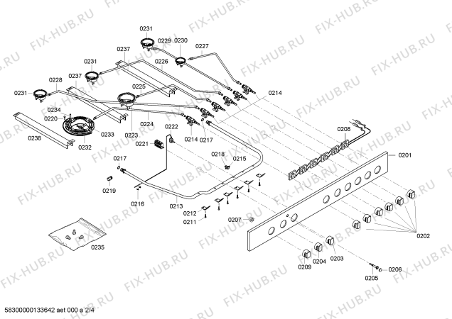 Схема №3 HQ734507N Siemens с изображением Панель управления для плиты (духовки) Siemens 00247274