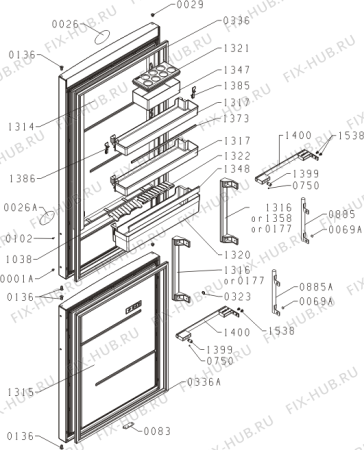 Взрыв-схема холодильника Gorenje RK63X (469112, HZS3369F) - Схема узла 02