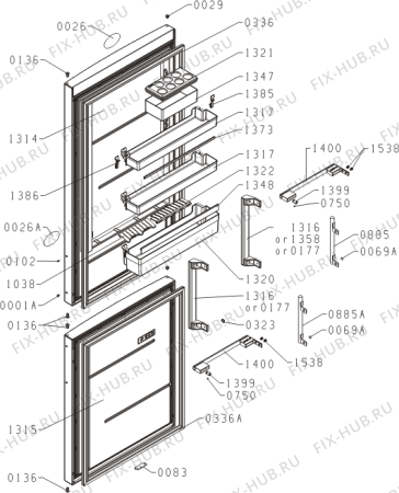 Взрыв-схема холодильника Gorenje NRK6191JX (419614, HZF3369C) - Схема узла 02