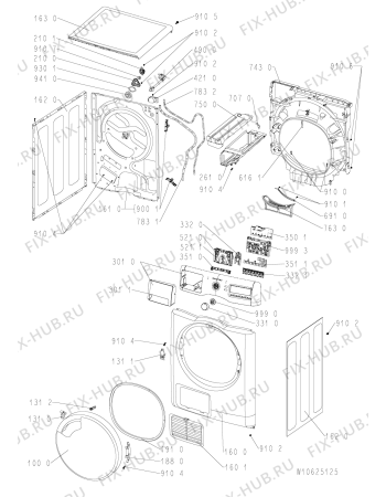 Схема №2 AZA-HP 7991 с изображением Модуль (плата) для стиралки Whirlpool 481010627267