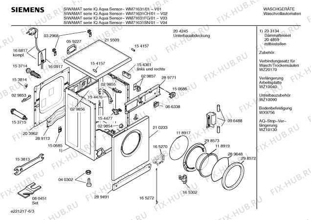 Схема №4 WM71631CH SIWAMAT Serie IQ Aqua Sensor с изображением Инструкция по эксплуатации для стиралки Siemens 00520979