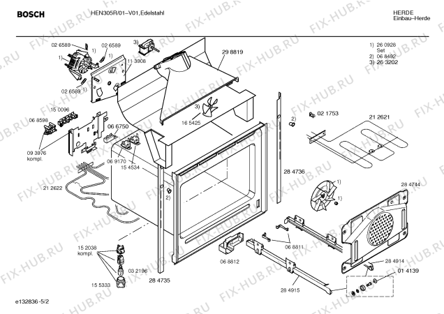 Взрыв-схема плиты (духовки) Bosch HEN305R - Схема узла 02