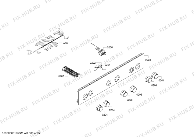 Взрыв-схема плиты (духовки) Bosch HGD72W220T - Схема узла 02