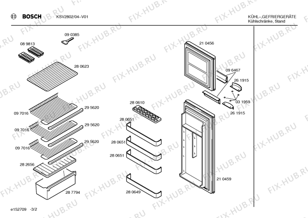 Схема №2 KSV2802 с изображением Вставка для яиц для холодильной камеры Bosch 00093251