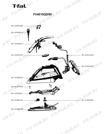 Схема №1 FV4015Q0/90 с изображением Рукоятка для электроутюга Seb CS-41959012