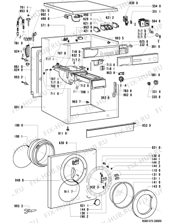 Схема №1 AWP 075 с изображением Обшивка для стиральной машины Whirlpool 481945328318