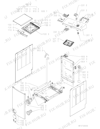 Схема №1 PTL 1155-E с изображением Блок управления для стиралки Whirlpool 481010596455