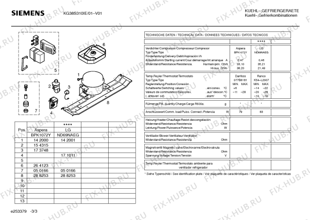 Взрыв-схема холодильника Siemens KG38S310IE - Схема узла 03