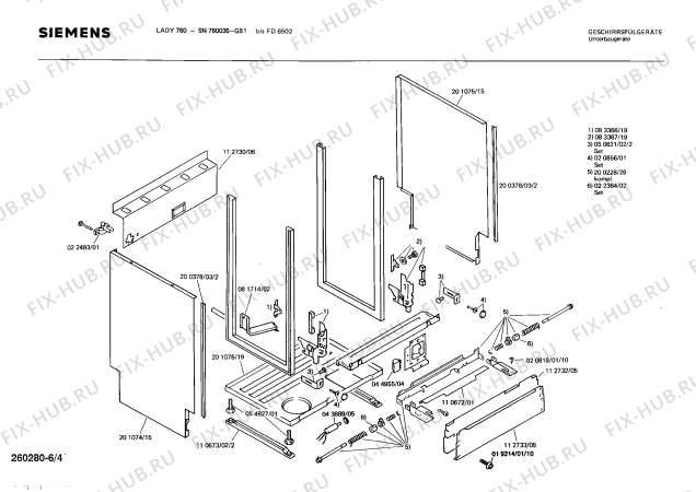 Взрыв-схема посудомоечной машины Siemens SN760035 - Схема узла 04