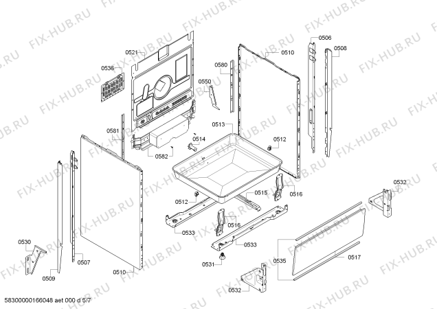 Схема №2 PHCB555055 с изображением Фронтальное стекло для духового шкафа Bosch 00688996