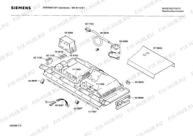 Схема №5 WV8713 SIWAMAT 871 ELECTRONIC с изображением Панель для стиральной машины Siemens 00117475