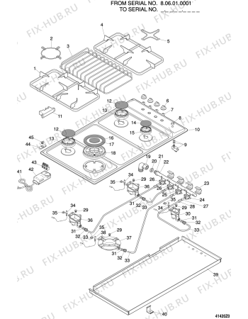 Схема №1 PI940ATIXNG (F044904) с изображением Клавиша для плиты (духовки) Indesit C00269069