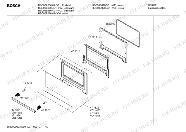 Схема №2 HBC86E620B с изображением Панель управления для плиты (духовки) Bosch 00471828