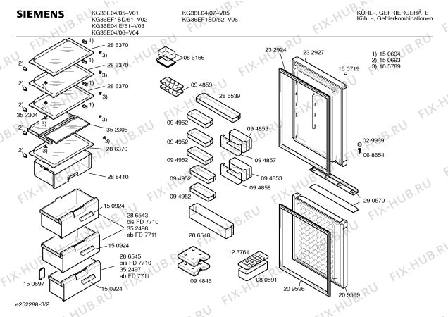 Схема №2 KG35E01IE с изображением Панель для холодильника Siemens 00352175