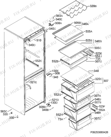 Схема №2 S83830CTX2 с изображением Блок управления для холодильника Aeg 973925054905006