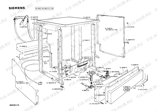 Схема №4 WG4602 LADY 460 с изображением Панель для электропосудомоечной машины Siemens 00107932