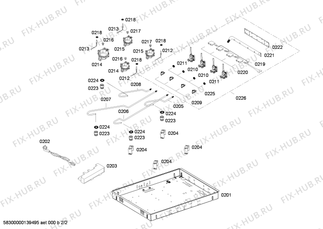 Взрыв-схема плиты (духовки) Bosch NIT64720BD Cook Top 4Q - Bosch - Схема узла 02