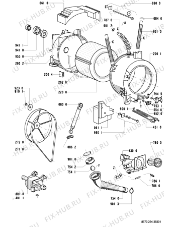 Схема №1 AWM 234 с изображением Кнопка, ручка переключения для стиральной машины Whirlpool 481941258695