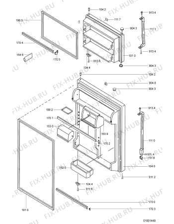 Схема №1 ARG 477/G с изображением Корпусная деталь для холодильника Whirlpool 481902195340