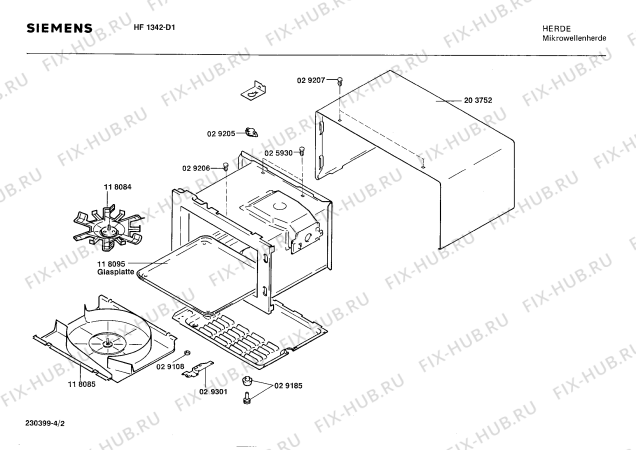 Схема №1 HF1342 с изображением Контактная пленка для свч печи Siemens 00056359