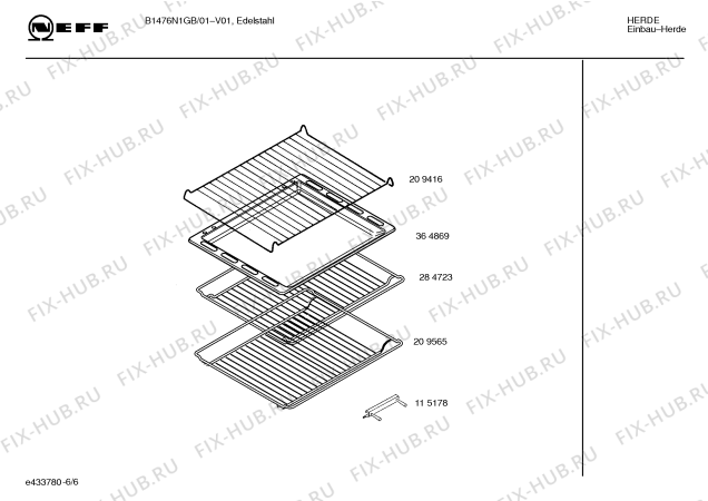 Схема №5 B1476N1GB с изображением Инструкция по эксплуатации для духового шкафа Bosch 00582916