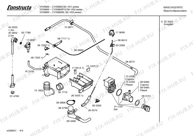 Схема №1 CV50800FG Constructa  VIVA 800 с изображением Кабель для стиральной машины Bosch 00353513