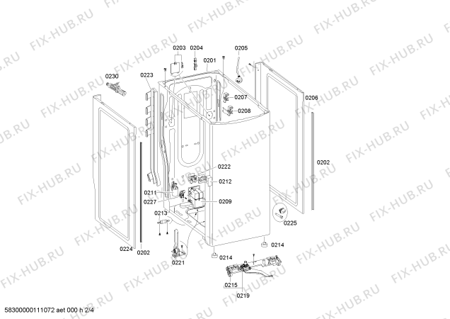 Взрыв-схема стиральной машины Bosch WOT20350BY Maxx 5 - Схема узла 02