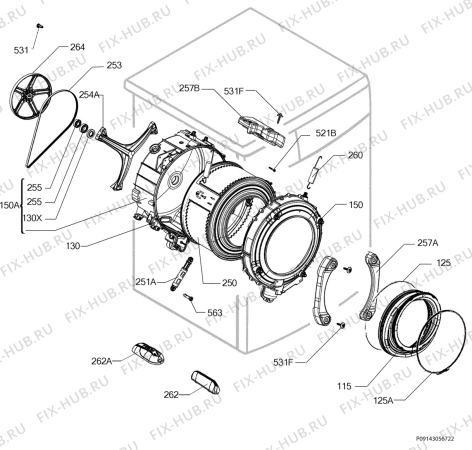 Взрыв-схема стиральной машины Zanussi ZWG1121P - Схема узла Functional parts 267