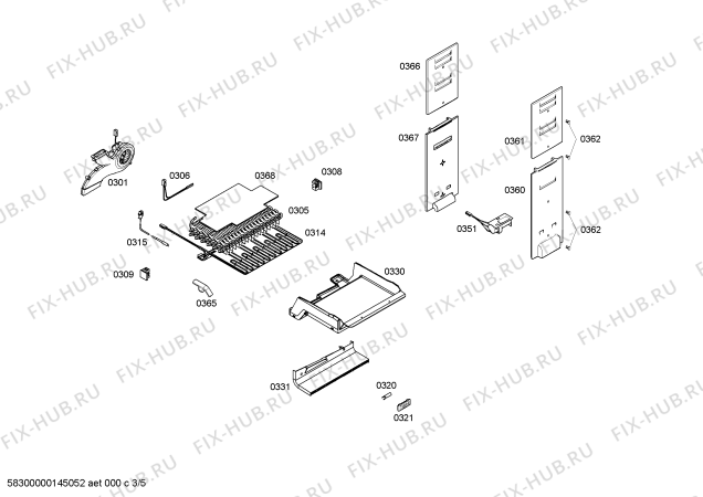 Взрыв-схема холодильника Bosch KGN56A71 - Схема узла 03