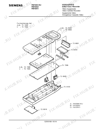 Схема №8 FM705V1 с изображением Пульт дистанционного управления для видеоаппаратуры Siemens 00757443