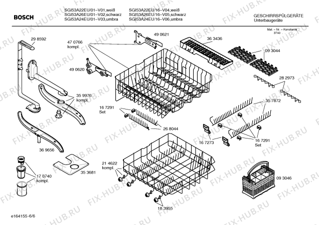 Схема №3 SE55A432EU с изображением Инструкция по установке/монтажу для посудомоечной машины Bosch 00587444