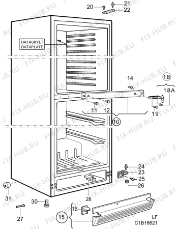 Взрыв-схема холодильника Aeg 3646-6KG - Схема узла C10 Cabinet