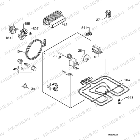 Взрыв-схема плиты (духовки) Electrolux EOB31010X - Схема узла Electrical equipment 268