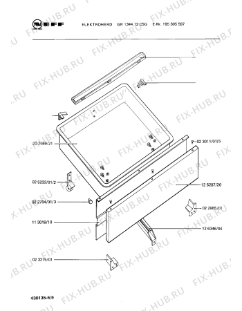 Взрыв-схема плиты (духовки) Neff 195305597 GR1344.12CSG - Схема узла 05