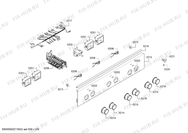 Взрыв-схема плиты (духовки) Bosch HKA054020U - Схема узла 02