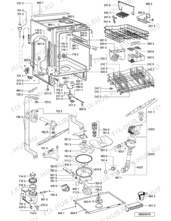 Взрыв-схема посудомоечной машины Whirlpool WP 69/2 IX - Схема узла