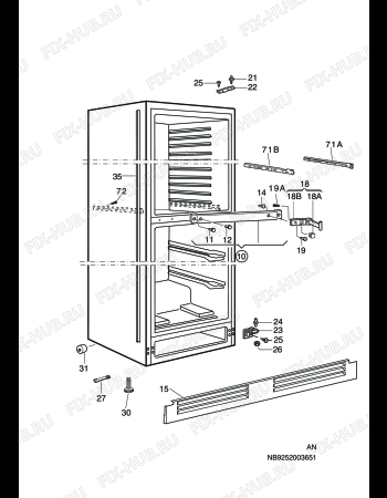 Взрыв-схема холодильника Electrolux ERF37800X - Схема узла C10 Cabinet