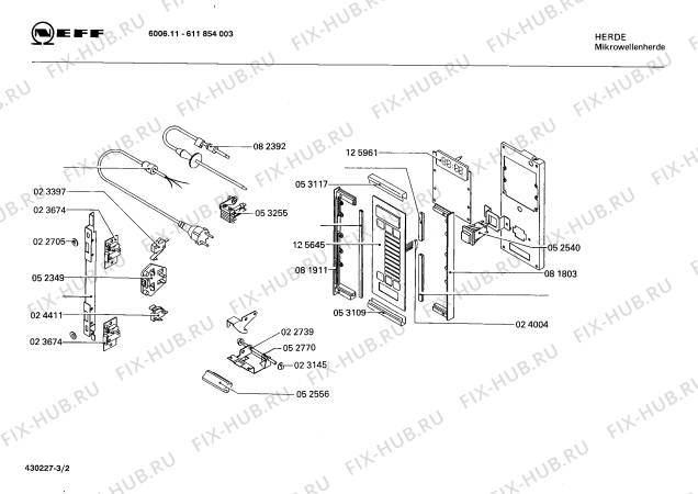 Схема №3 611854003 6006.11 с изображением Трансформатор для микроволновой печи Bosch 00053193
