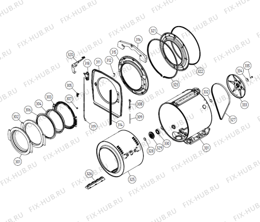 Взрыв-схема стиральной машины Gorenje PW5 valve with door BE   -Stainless #308640911 (900003552, WMC55BE) - Схема узла 03