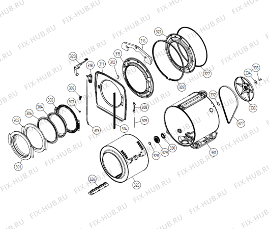 Взрыв-схема стиральной машины Gorenje PW5 valve with door BE   -Stainless #308641911 (900003558, WMC55BE) - Схема узла 03