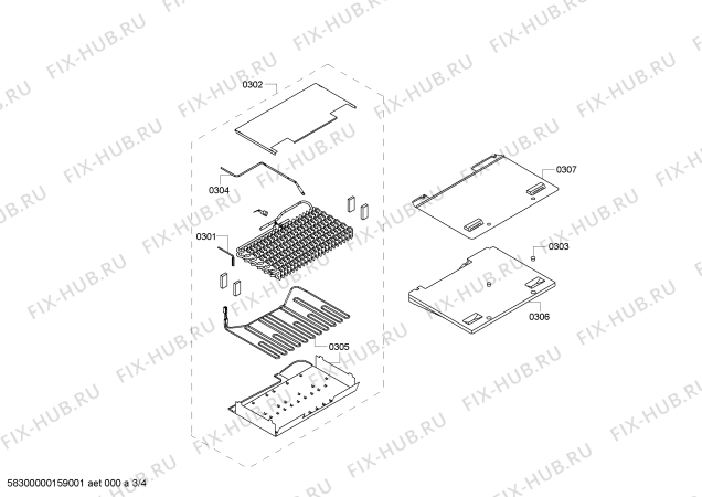 Взрыв-схема холодильника Bosch KDN42AL50I - Схема узла 03
