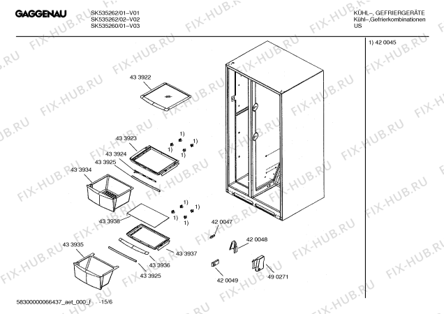 Схема №5 SK525264 с изображением Контейнер для овощей для холодильника Bosch 00433940