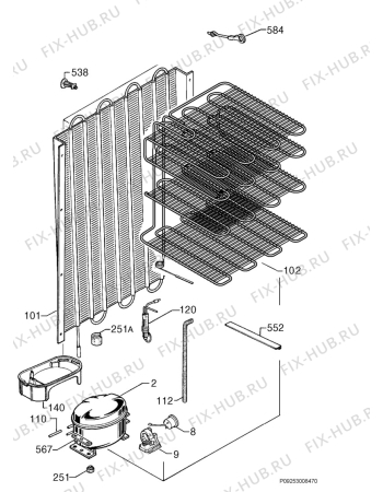 Взрыв-схема холодильника Electrolux ER8126B - Схема узла Cooling system 017