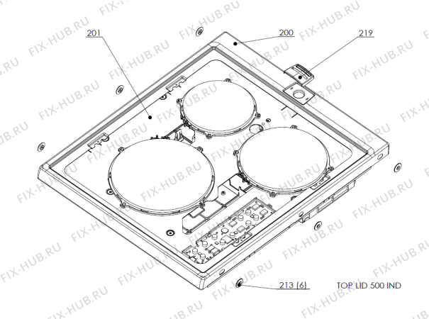 Взрыв-схема вытяжки Upo Ci740   -White FS 50 (172318, A43001008) - Схема узла 02