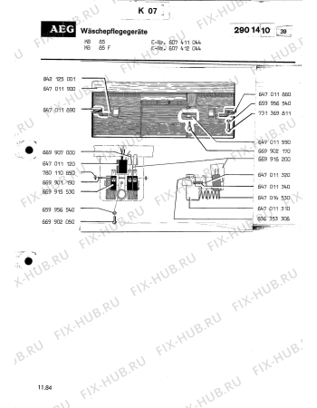 Взрыв-схема комплектующей Aeg KB 85 F - Схема узла Section6